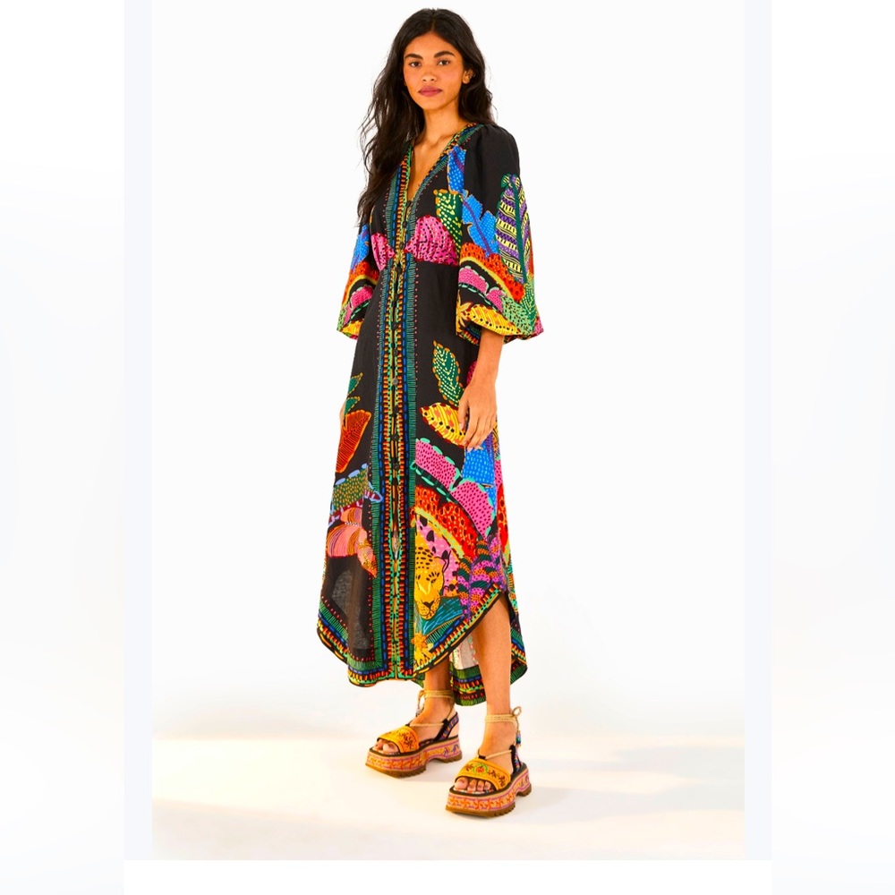 Farm Rio black cool leopard dress